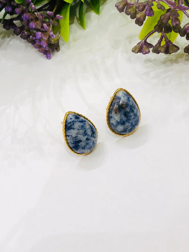 Blue Milky Drop Earrings